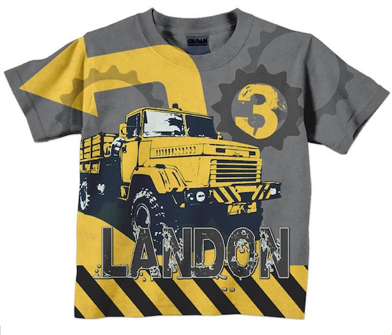 Boys Construction Shirt Personalized Birthday Dump Truck - Etsy