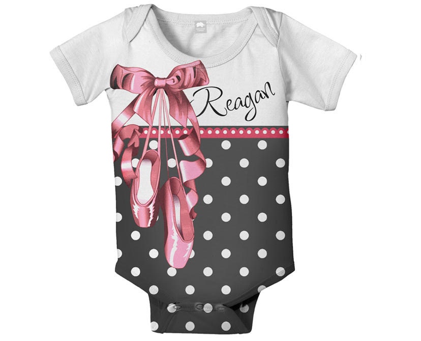 Ballerina Bodysuit Personalized Black Polka Dot Ballet Etsy