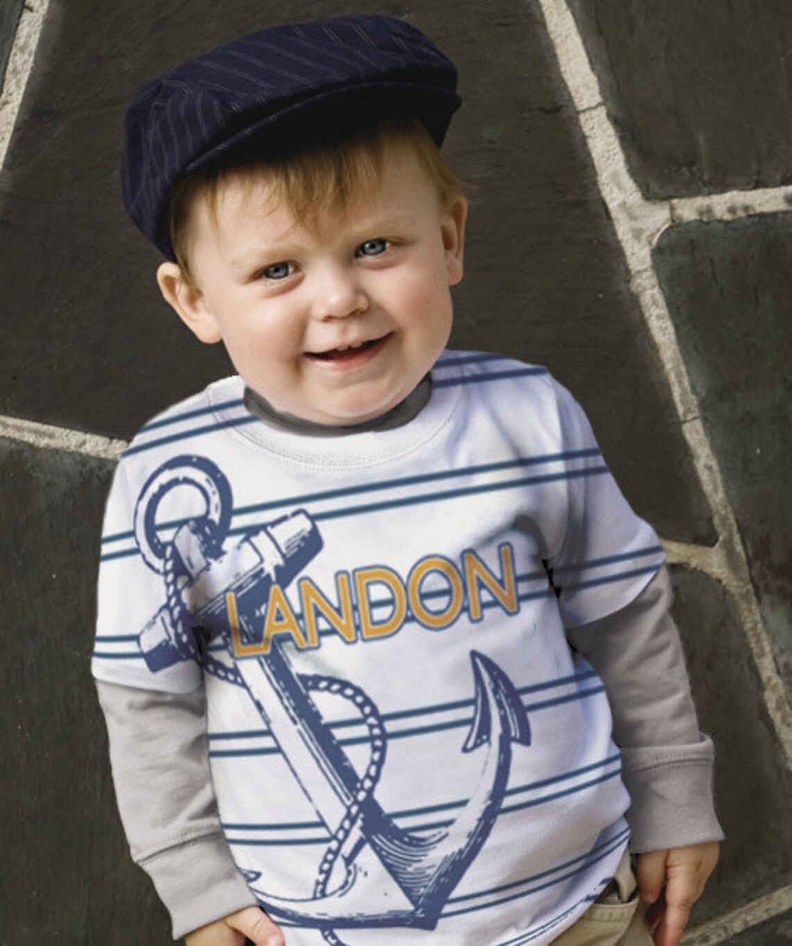Anchor Tshirt Personalized Boys Nautical Childrens Clothing Etsy