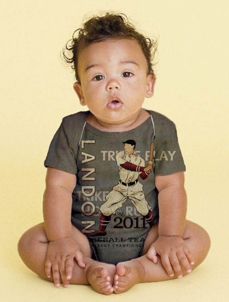 Personalized Baseball Baby Bodysuit Baby Boy Romper One Etsy