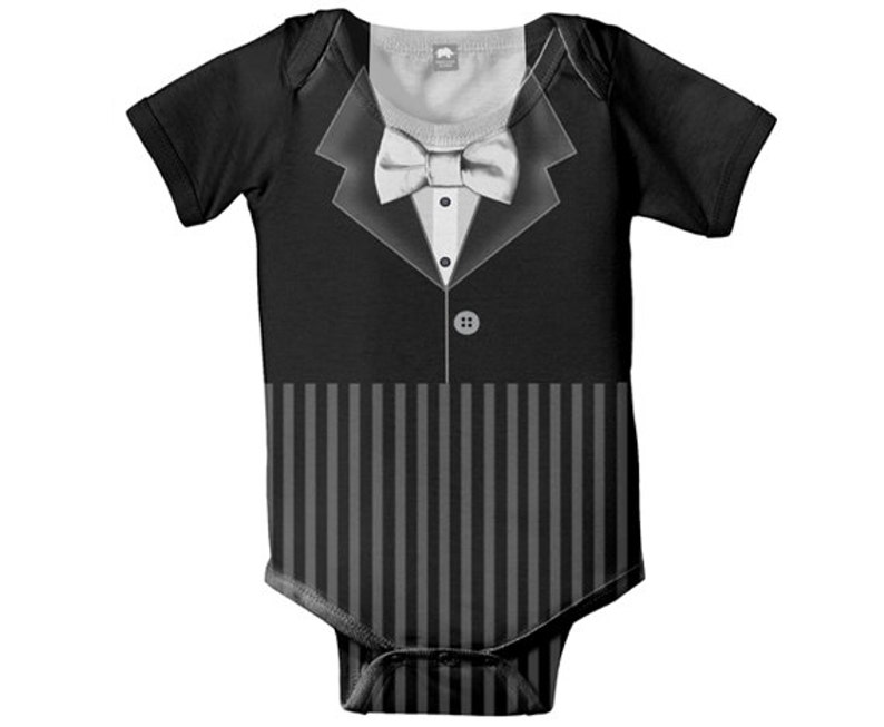 Baby Tuxedo Bodysuit Personalized Boy Bow Tie Ringbearer | Etsy