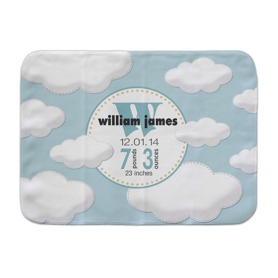 crib clouds blanket personalized