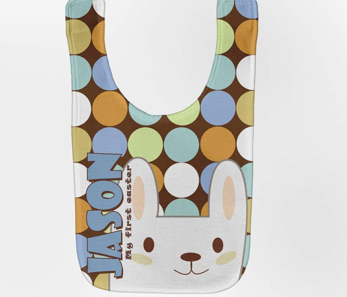 Easter Bib Personalized Baby Boy Bunny Custom Infant Bibs Etsy