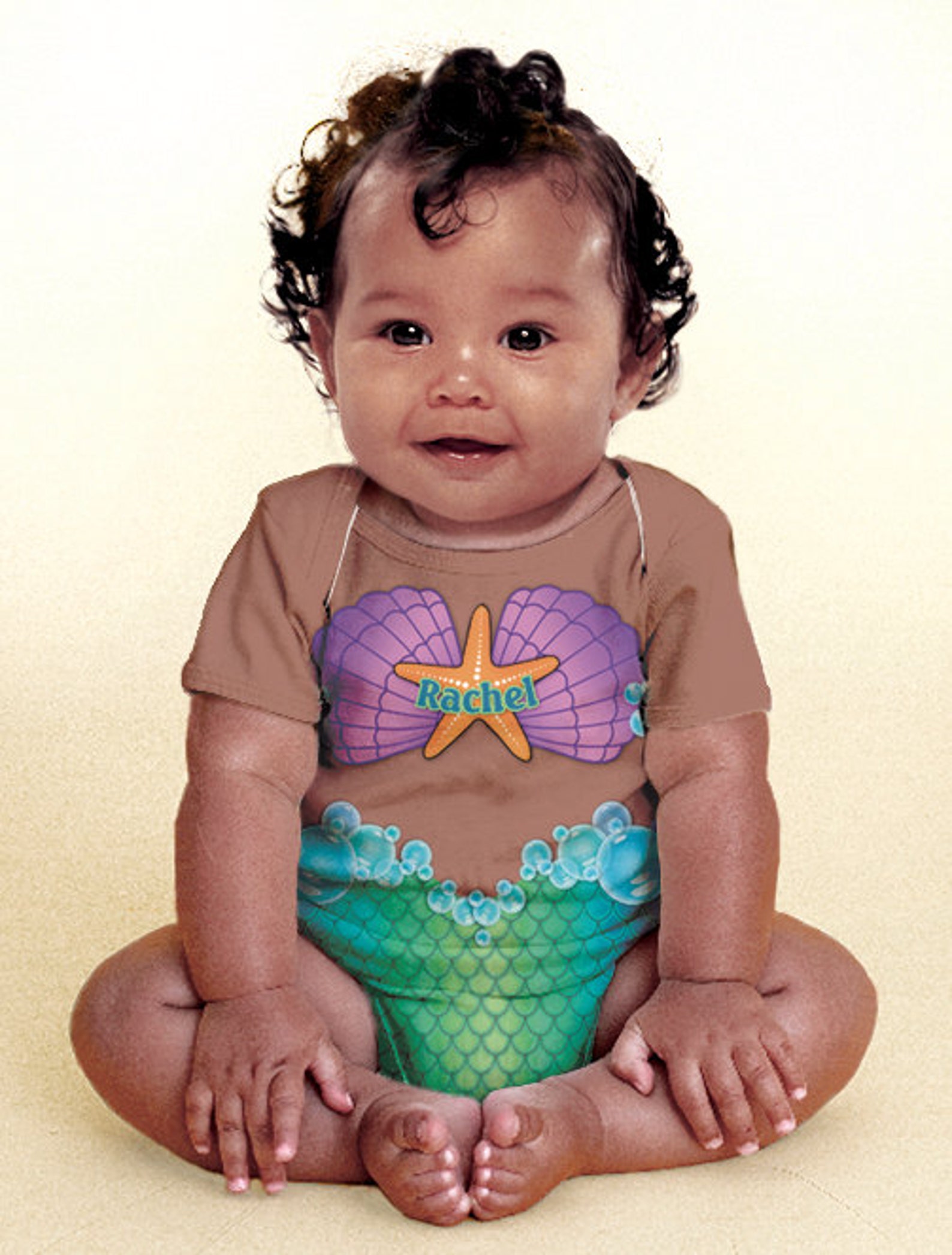 Mermaid Baby Bodysuit Personalized Girl's Baby Mermaid Etsy
