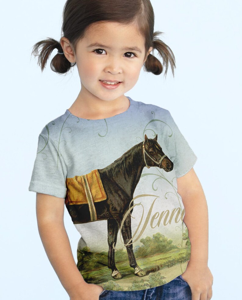 Girls Horse Top Personalized Equestrian Tshirt Shirt Etsy