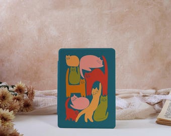 Abstract Cat Kindle Case For Kindle 12/11/10th Gen 6", Kindle Paperwhite 12/11/10th 6.8"6", Kobo Clara Case, New Kindle Case With Auto Wake