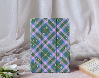 Star Plaid iPad Hülle Für 11/10/9/8 Gen, Air 7/6/5 A16 13 Zoll 10,9 Zoll Pro 12,9 Zoll 2025 M4 M3 Mini 6/7, iPad Hülle mit Stifthalter Cover