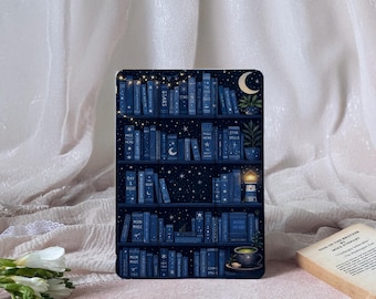 Bookshelf iPad Case For 11/10/9/8 Gen, Air 7/6/5 A16 13" 11" 10.9" Pro 12.9 Inch M4 M3 Mini 6/7, iPad Case with Pencil Holder Cover