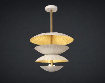 Lámpara de araña Stilnovo Sputnik de latón hecha a mano, lámpara colgante italiana de estilo moderno de mediados de siglo.