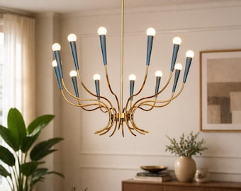 Aplique de pared de latón de estilo moderno de mediados de siglo – Lámpara de pared vintage con pantalla verde – Lámpara de mesilla de noche para dormitorio – Iluminación de decoración retro para el hogar
