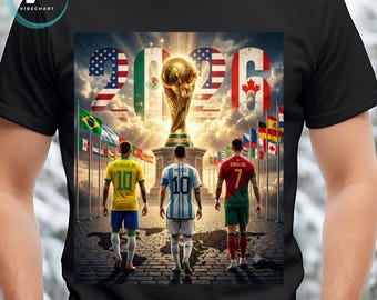 2026 World Cup PNG, Messi Ronaldo Neymar Soccer Legends (Digital Download)