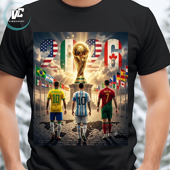2026 World Cup PNG, Messi Ronaldo Neymar Soccer Legends (Digital Download)