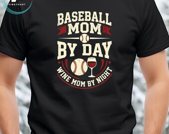 Baseball Mom Wine Mom PNG, Distressed Collegiate Design (Digital Download)