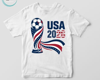 USA 2026 Soccer Trophy PNG, American Flag Clipart (Digital Download)