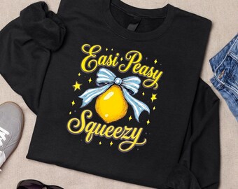 Easi Peasy Squeezy Lemon PNG, Coquette Citrus Sublimation Design (Digital Download)