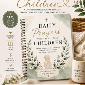 Christian Prayer Book for Children | Daily Prayer Printable | Scripture Declarations for Kids | Christian Parenting Digital Download