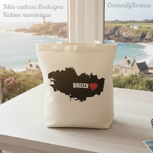 SVG Bretagne Breizh avec Coeur Carte Bretagne silhouette pour cricut ScanNCut Brittany France Map SVG Digital Download Cut File