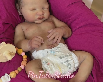 Realistic Full Silicone Reborn Baby Girl 20" Handmade Soft Silicone Doll, Lifelike Newborn Collectible Art Baby Birthday Gift for Girls