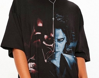 Anakin Skywalker Darth Vader Split Face Shirt, Vintage 90er Jahre Star Wars Graphic Tee, Rache der Sith Merch, Oversized Streetwear