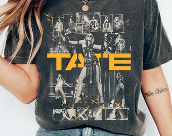 Tate McRae Shirt Vintage 90er Jahre Grafik Tee, Monochrome Collage Tate Merch, Comfort Colors Pepper Shirt, Pop Star Fan Geschenk