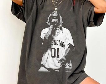 Lil Wayne Unisex T-Shirt, Vintage inspiriertes 90er Jahre Rap T-Shirt, Vintage Bootleg Merch, Weezy Fan Geschenk, Comfort Colors Pepper Tee