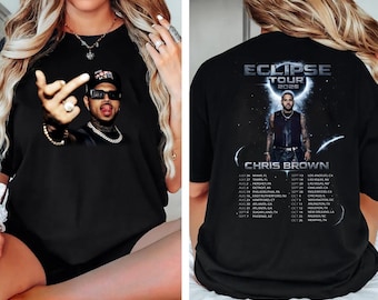 Chris Brown Eclipse Tour 2026 Shirt, Vintage Konzert T-Shirt, R & B Musik Merch, Comfort Farben 1717, doppelseitiges Tourdaten T-Shirt
