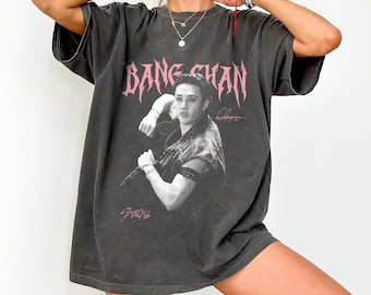 Bang Chan Grafik-T-Shirt: Streukinder Kpop Merch, Band-T-Shirt, Komfortfarben dominieren das World Tour-Shirt, SKZ Ästhetik-Fan Geschenk Unisex-Oberteil