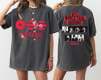 BTS World Tour Arirang Vintage T-Shirt, Komfort Farben BTS Comeback Shirt, Arirang BTS Logo Grafik T-Shirt, Arirang inspiriert Merch
