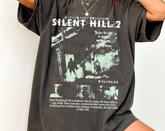 Vintage Silent Hill 2 Survival Spiel Unisex T-Shirt, Horror-Videospiel T-Shirt, James Sunderland Nightmare Grafik, Retro Y2K Horrorspiel Shirt