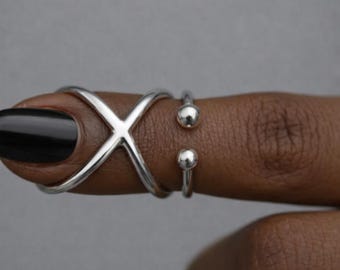 Arthritis Finger Splint Ring for Lateral Deviation, Adjustable 925 Sterling Silver, Brass or Copper Support Ring for EDS, Sideways Bending