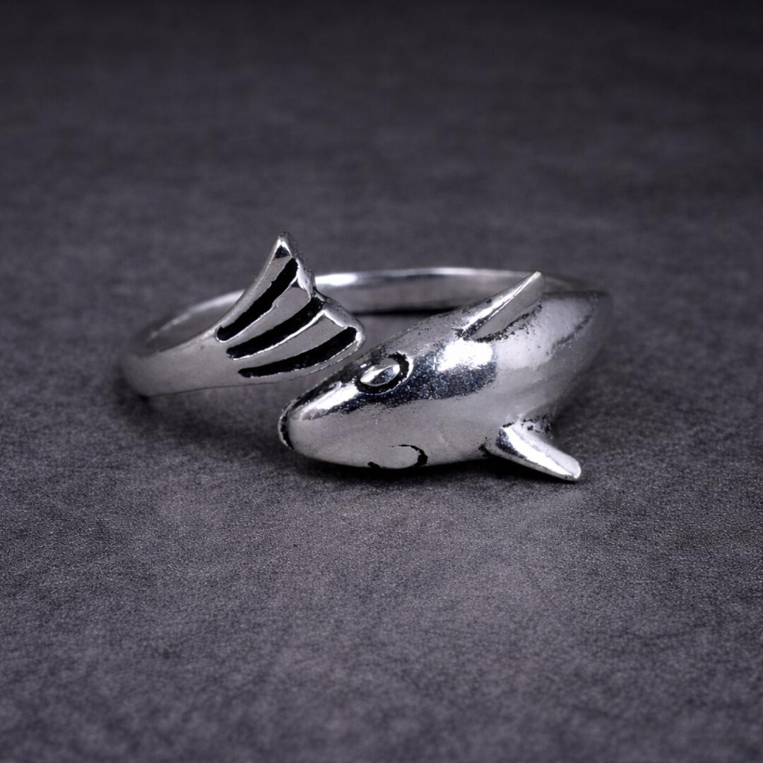 Fish Ring Silver, Ocean Fish Ring, Sea Life Jewelry, Nautical Animal ...