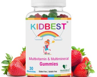 HealthBest Kids Multivitamin & Multimineral Gummies - 30 Gummies Strawberry Flavour