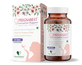 Suplemento para la concepción HealthBest Pregnabest para mujeres - 30 comprimidos