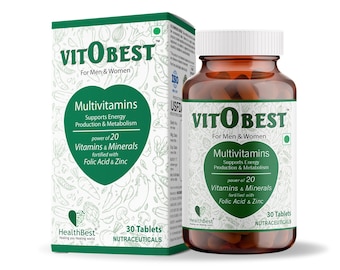 Suplemento multivitamínico HealthBest VitoBest para hombres y mujeres - 30 comprimidos