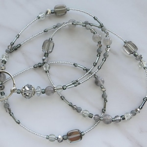 PERFECTLY NEUTRAL- Beaded Lanyard, Id Badge Holder- Necklace Lanyard, Teacher Lanyard (Magnetic or Necklace Clasp or Comfort Created)