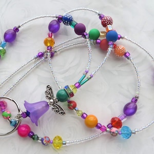 VIBRANT PURPLE ANGEL- Beaded Id Lanyard Badge Holder- Teacher Gift, Teacher Lanyard, Wife/Boss Gift, Gift for Her (Necklace/Magnetic Clasp)