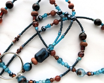 DESERT SOUTHWEST- Beaded Id Lanyard, ID Badge Holder- Teacher Necklace Lanyard, Office Lanyard (Magnetic/Necklace Clasp or Comfort Created)