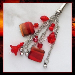 PÔR DO SOL TROPICAL - Puxador de zíper único, pingente de bolsa, chaveiro, pingente de telefone celular, fecho de tricô, fecho de ponto - madrepérola