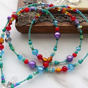 CHEERFUL SUMMER- Colorful Eyeglass Lanyard, Eyeglass Chain, Sunglasses Jewelry, Great Gift Idea, Multicolored Eyeglass Chain