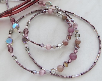 PURPLE PLUM- Purple Eyeglass Lanyard, Purple Eyeglass Chain, Sunglasses Jewelry
