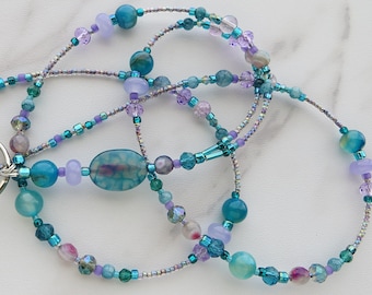 ENCHANTEMENT- Beaded Id Lanyard, Id Badge Holder- Teacher, Office Necklace Lanyard (Magnetic Clasp or Necklace Clasp)
