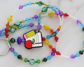 PRIMARY TEACHER- ID Lanyard and Badge Holder- Teacher Lanyard, Office Necklace Lanyard (Breakaway Magnetic Clasp or Necklace Clasp)