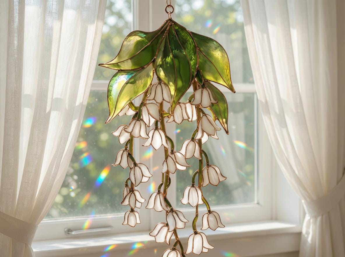Lily of the Valley Suncatcher, May Birth Flower Acrylic Window Hanging ...