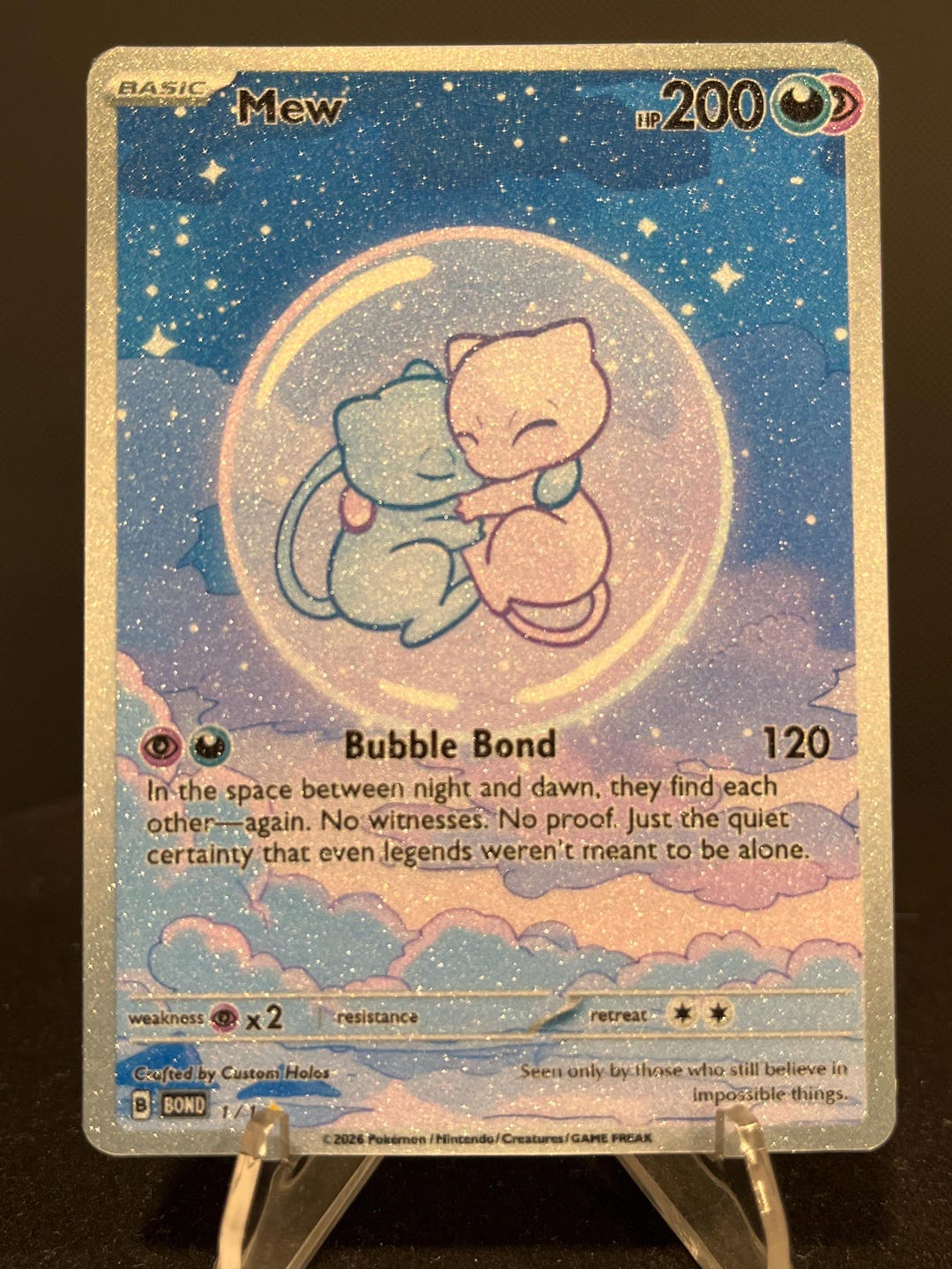 what set is bubble mew in pokemon card Bubble Mew (shimmer Texture) Fan Art Card - Pokémon TCG Inspired