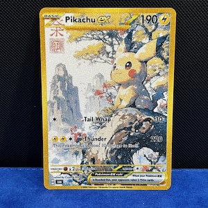 Gold Pikachu Card - Etsy
