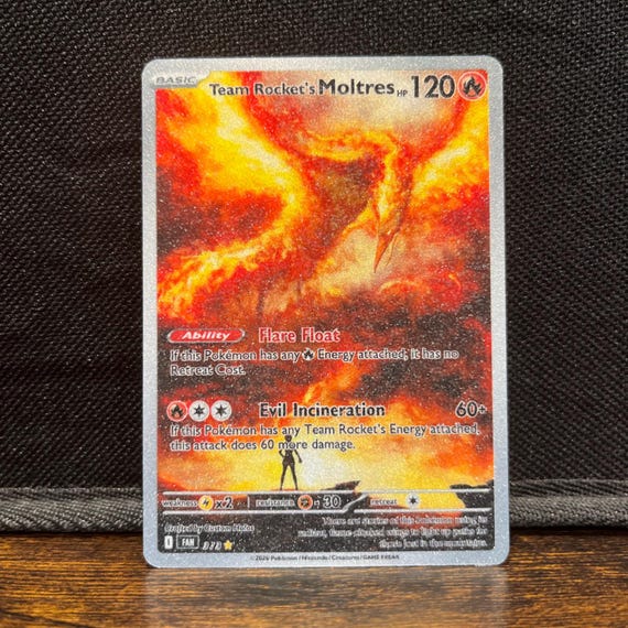 Team Rocket's Moltres Pokmon TCG Inspired Fan Art Card (premium Sparkle  Texture) - Etsy