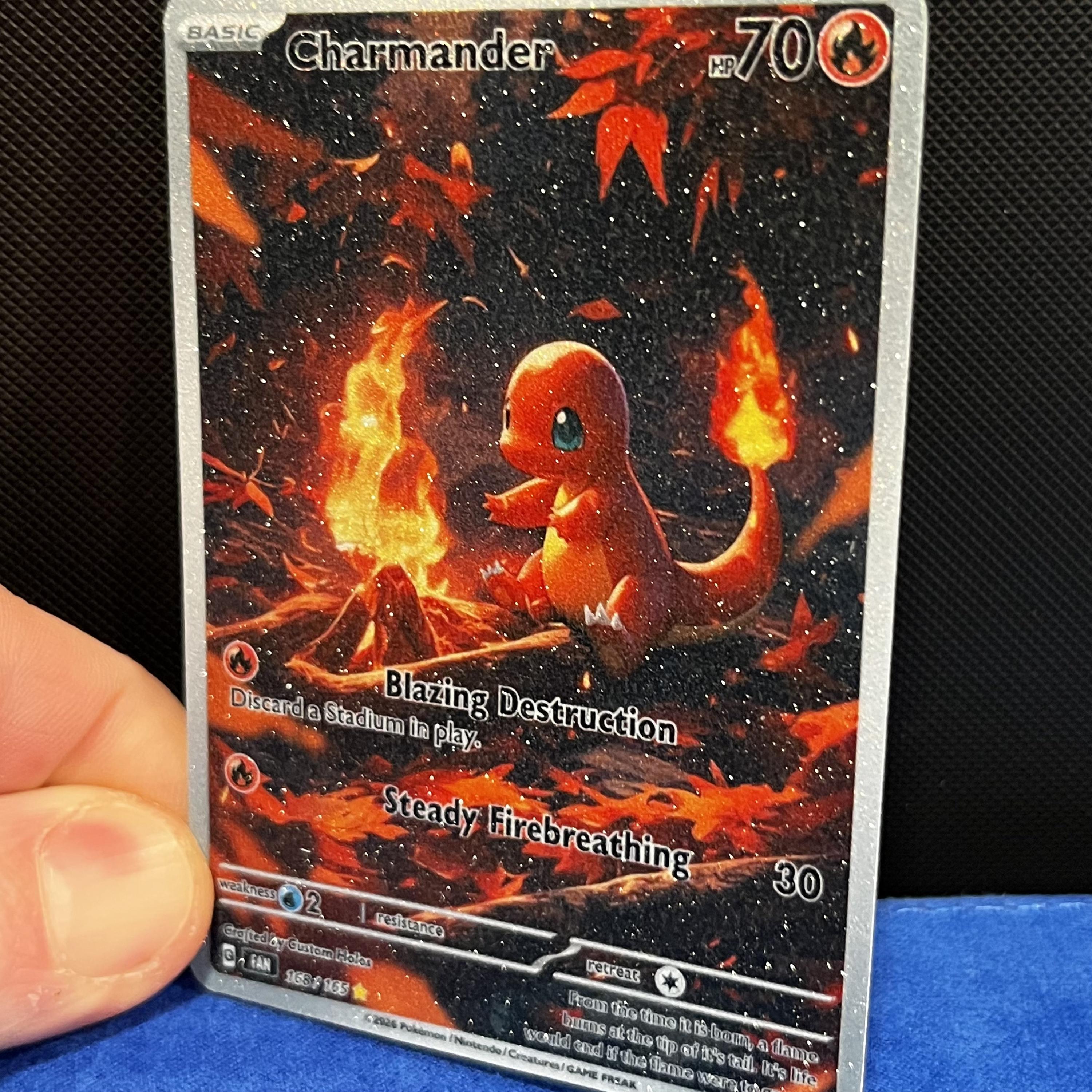 charmander original pokemon card Campfire (shimmer Texture) Stained Glass Fan Art - Pokémon TCG Inspired Singles by Pokemon Charmander First Partner Pack |