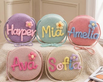 Custom Straw Beach Bag, Summer style, Personalized Sling Bag, Back to School Gear, Sling bag