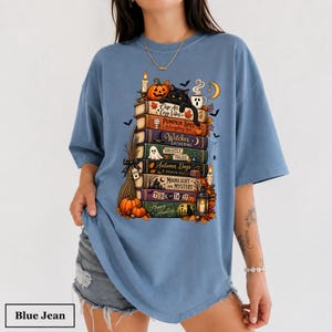 Bookish Halloween Shirt, Cozy Witchy Reader Tee, Dark Academia Pumpkin Spice Gift, Autumn Book Lover