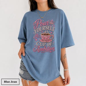 Cup Of Ambition Shirt, Country Music Lyric Tee, Pink Glitter Coffee Lover Tshirt, Cowgirl Gift